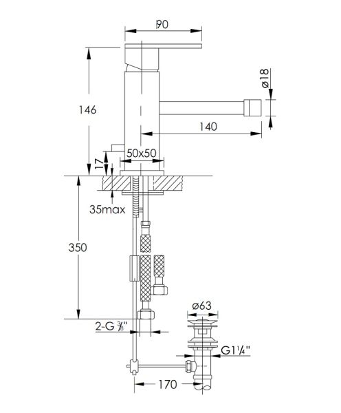 Steinberg Serie 160 Bidet-Einhebelmischer mit Ablaufgarnitur, chrom