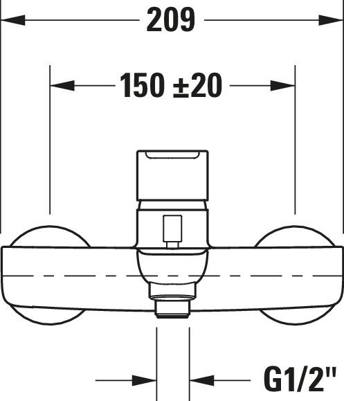 Duravit B.1 Einhebel-Wannenmischer Aufputz, chrom