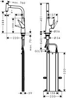 Vorschau: Hansgrohe Talis Select M51 Einhebel-Küchenmischer 300 mit Ausziehauslauf und sBox, edelstahl finish