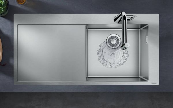 Hansgrohe S71 S715-F450 Einbauspüle 450 mit Abtropffläche links, edelstahl