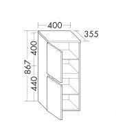 Vorschau: Burgbad Cube Halbhoher Schrank mit 2 Türen