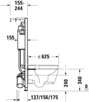 Vorschau: Duravit DuraSystem Installationselement Trockenbau für WC Standard, 50x115cm