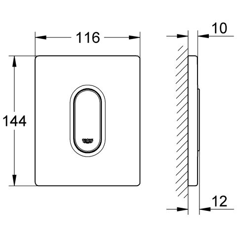 Grohe Arena Cosmopolitan Urinal-Betätigungsplatte für manuelle Betätigung, weiß