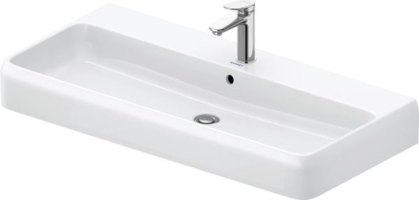 Duravit Qatego Aufsatzwaschtisch 100x47cm mit Hahnloch, geschliffen, weiß 2382100027