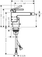 Vorschau: Axor Edge Einhebel-Bidetmischer mit Push-Open Ablaufgarnitur - Diamantschliff