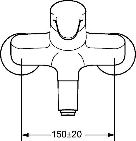 Hansa Hansamix Waschtisch-Einhand-Wandbatterie, Kristallklarer Laminarstrahl, Ausladung 246mm, chrom