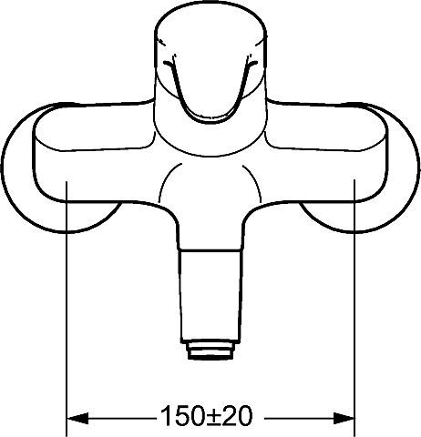 Hansa Hansamix Waschtisch-Einhand-Wandbatterie, Kristallklarer Laminarstrahl, Ausladung 246mm, chrom