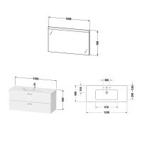 Vorschau: Duravit XBase Badmöbel-Set 123cm mit ME by Starck Waschtisch und Spiegel