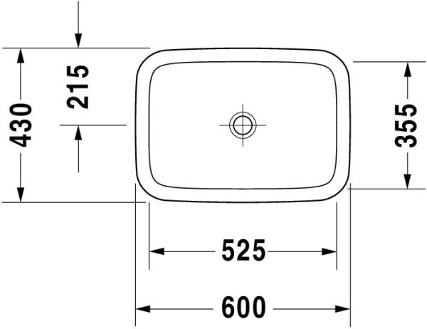 Duravit DuraStyle Einbauwaschtisch 60x43cm, ohne Überlauf, ohne Hahnloch, weiß 0372600000
