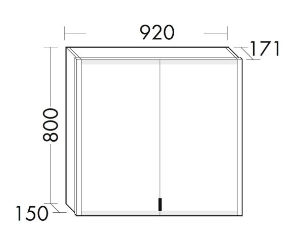Burgbad rl20 Spiegelschrank 92x80cm mit Klarglas Lichtrahmen, Wandeinbau SPVN090F6947