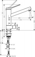 Vorschau: Hansgrohe Zesis M33 Küchenarmatur 200 Absperrventil chrom 74808000