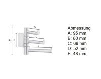 Vorschau: Smedbo Air Haken 3-fach schwenkbar, chrom