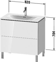 Vorschau: Duravit L-Cube Waschtischunterschrank bodenstehend 82x48cm mit 2 Schubladen für Viu 234483, techn. Zeichnung