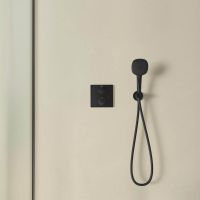 Vorschau: Grohe Grohtherm Thermostat-Brausebatterie für 2 Verbraucher, eckig, matt black