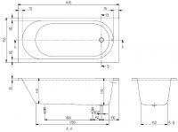 Vorschau: Villeroy&Boch O.Novo Rechteck-Badewanne 170x75cm