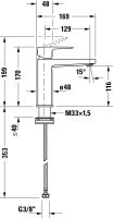 Vorschau: Duravit Manhattan Einhebel-Waschtischarmatur M ohne Ablaufgarnitur, chrom MH1020002010
