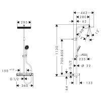 Vorschau: hansgrohe Activera Q Duschsystem 290 1jet EcoSmart+ ShowerTablet Select, chrom