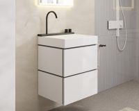 Vorschau: hansgrohe Avalegra AquaUnit Waschbecken 58x48cm ohne Ablage, Armatur in schwarz matt