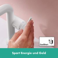 Vorschau: Hansgrohe Tecturis S Waschtischarmatur 150 Fine CoolStart wassersparend+ Push-Open, weiß matt