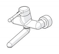 Vorschau: Hansa Hansamedipro Waschtisch-Einhand-Wandbatterie, Objekthebel, 246mm, chrom