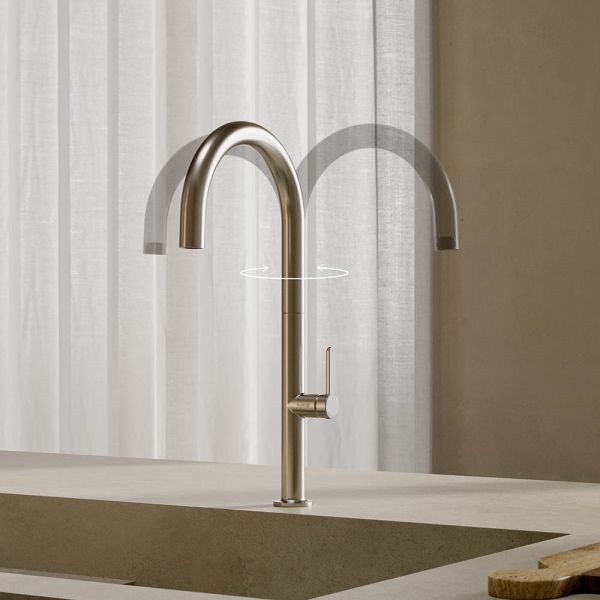 Kludi AUREA Küchenarmatur, stainless brushed nickel