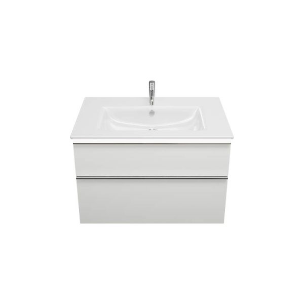 Burgbad Eqio Slim Keramik-Waschtisch 92cm & Unterschrank mit LED Beleuchtung, weiß glanz SHBU092F2009C0001G0251