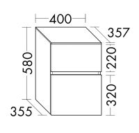 Vorschau: Burgbad Lin20 Unterschrank mit 2 Auszüge, 40x35,7cm USIU040F5351