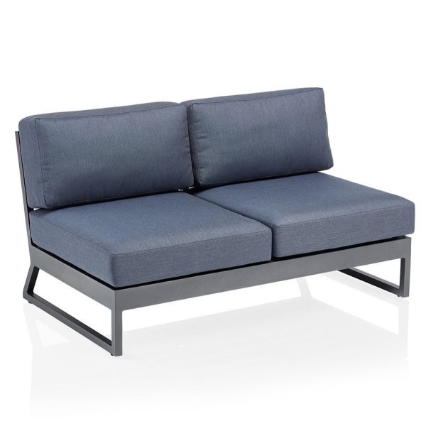 KETTLER OCEAN SKID PLATFORM Lounge-Sofa/Liege 2,18m, anthrazit matt/ brisa