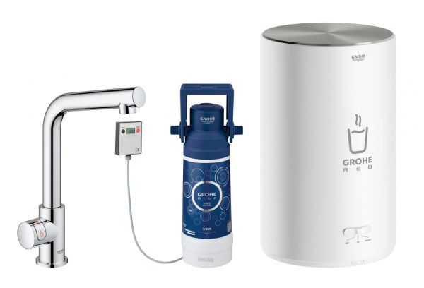 Grohe Red Mono Standventil und Boiler Größe M, L-Auslauf, chrom