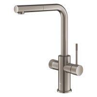 Vorschau: Grohe Blue 2.0 5-in-1-Armatur, L-Auslauf, ausziehbar, hard graphite gebürstet
