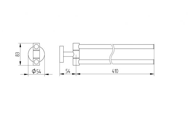 Avenarius Serie 200 Handtuchhalter zweiarmig, schwenkbar