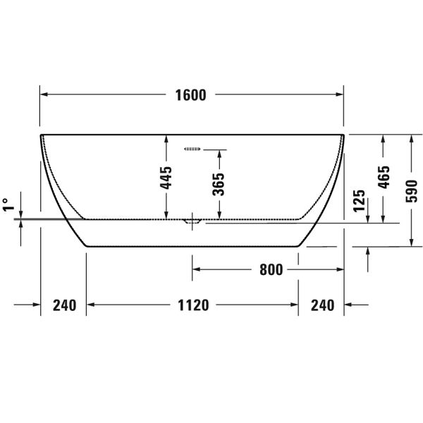 Duravit DuraKanto freistehende ovale Badewanne 160x75cm, weiß 700560000000000