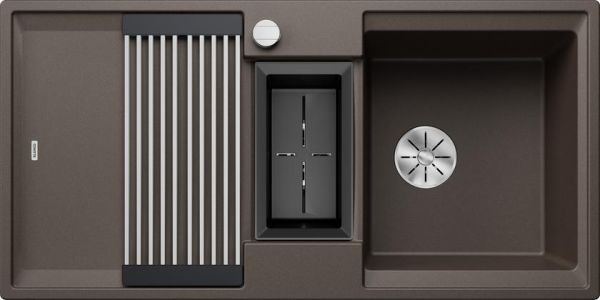 Blanco SILGRANIT® Adira 6 S Küchenspüle mit Ablauffernbedienung, Becken reversible einbaubar cafe 527608