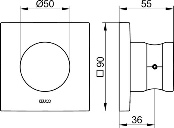 Keuco IXMO Brausehalter Rosette eckig