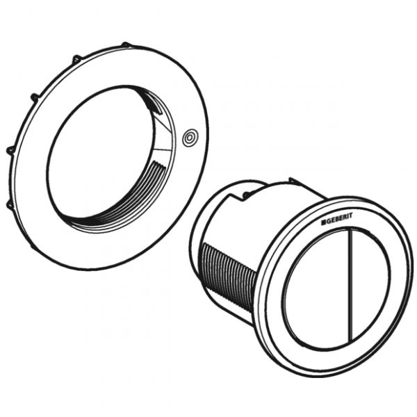 Geberit Fernbetätigung Typ 10, pneumatisch, für 2-Mengen-Spülung, UP-Drücker