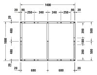 Vorschau: Duravit Tempano Fußgestell 140x100cm
