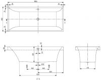 Vorschau: Villeroy&Boch Squaro Rechteck-Badewanne 180x80cm