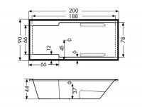 Vorschau: Polypex CAMA 2000 links Rechteck-Badewanne 200x90cm