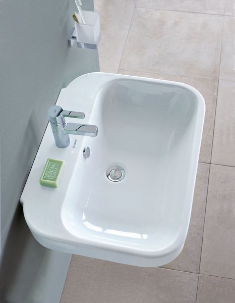 Duravit Happy D.2 Waschtisch rechteckig 65x49,5cm, mit Hahnloch und Überlauf, weiß 2316650000