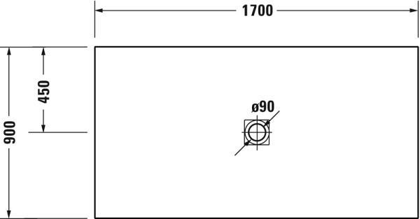 Duravit Sustano schneidbare Duschwanne 170x90cm rechteckig, Mittelablauf