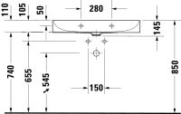 Vorschau: Duravit DuraSquare Waschtisch 80x47cm, ohne Überlauf, ohne Hahnloch, mit nicht verschließbarem Ablaufventil, weiß 2353800070