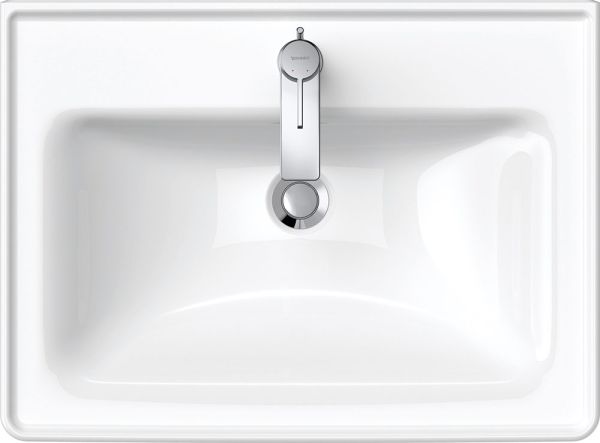 Duravit D-Neo Waschtisch rechteckig 65x48cm, mit Hahnloch und Überlauf, mit Wondergliss, weiß 23676500001