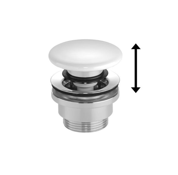 Avenarius Design-Schaftventil rund mit weißem Keramikdeckel 9004206030 