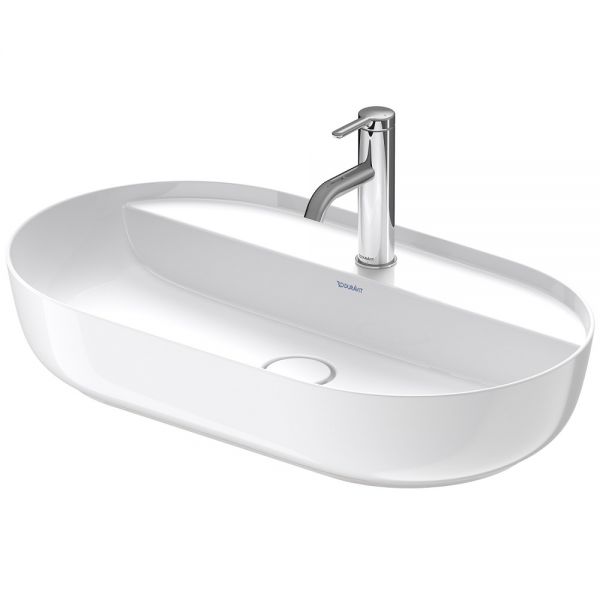 Duravit Luv Aufsatzbecken mit Hahnlochbank 70x40cm weiss 0380700000