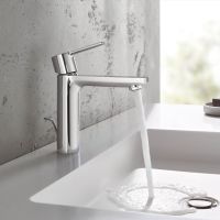 Grohe Lineare Einhand-Waschtischbatterie S-Size, Zugstangen-Ablaufgarnitur, chrom 32114001