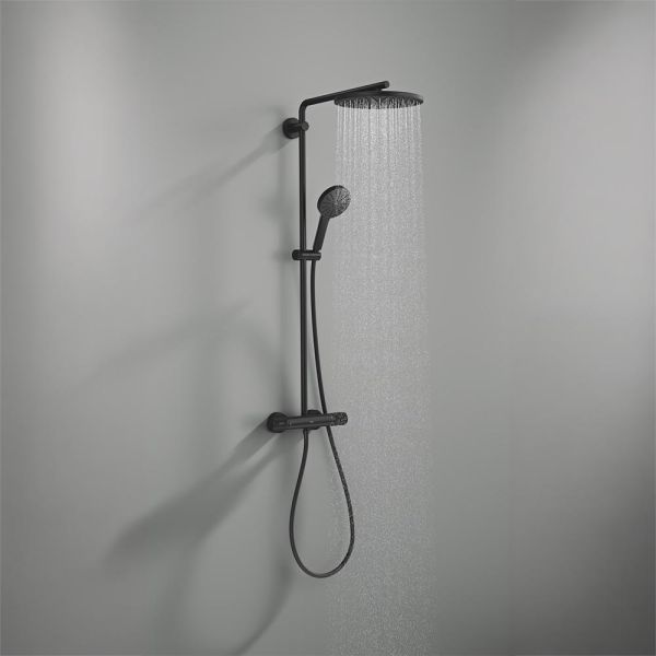 Grohe Vitalio Joy+ System 280 Duschsystem mit Thermostat, Aufputz, schwarz matt 1142242430