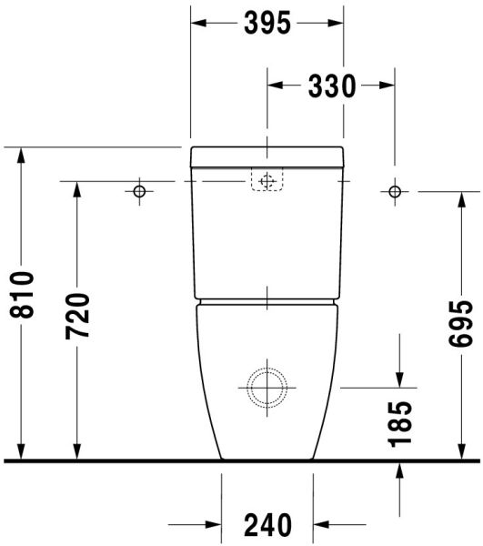 Duravit Happy D.2 Stand-WC für Kombination, Tiefspüler, WonderGliss, weiß