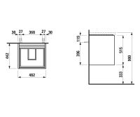 Vorschau: Laufen Lani Unterschrank 50cm passend zu Waschtisch H810081, H817431, H810332, 817431, 810332