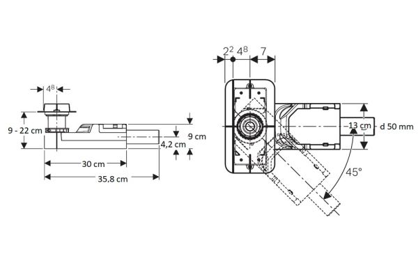 Geberit Rohbauset, zu Duschrinnen der Reihe CleanLine, Fußbodenaufbauhöhe 90-220 mm