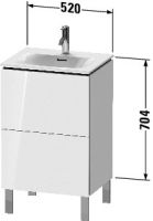 Vorschau: Duravit L-Cube Waschtischunterschrank bodenstehend 52x42cm mit 2 Schubladen für Viu 234453